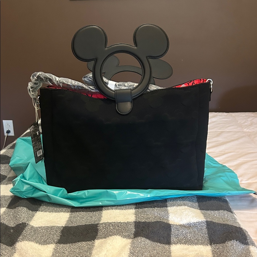 Disney Black Tote with Mickey Mouse Handle